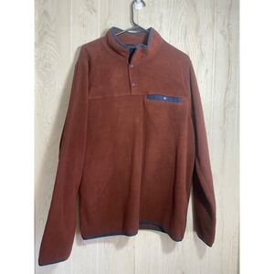 32 Degrees Sweatshirt Mens Large Brown Polyester Pullover Snap‎ Button